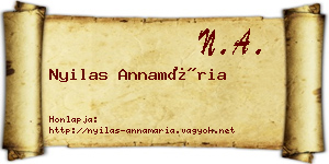 Nyilas Annamária névjegykártya
